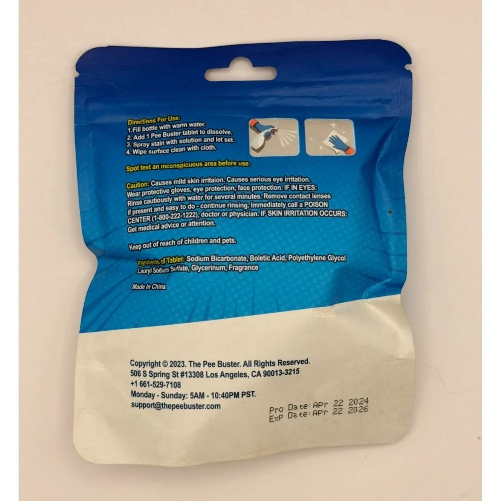 The Pee Buster Pet Stain Remover Tablets Odor Cleaner 5 Pack Eco Friendly Lot